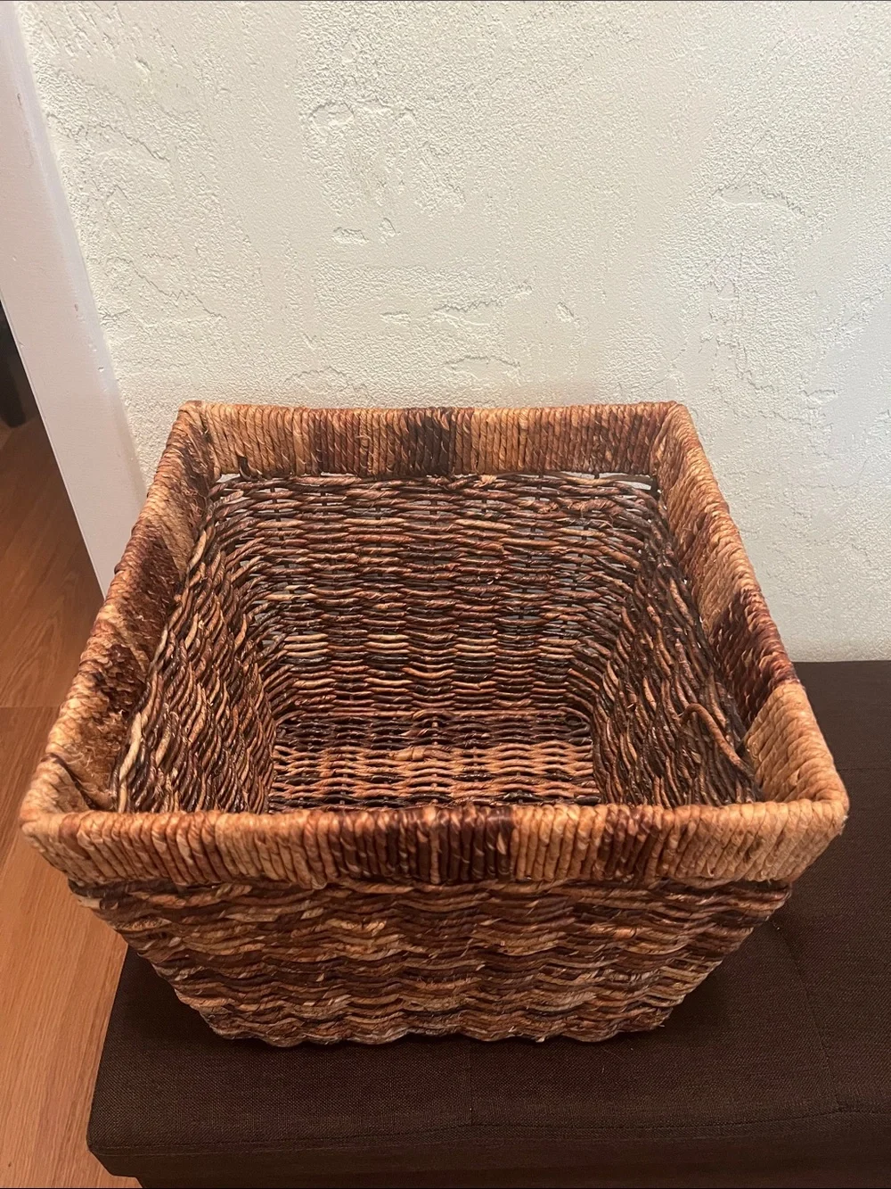#2016**”11X10”Woven Seagrass Storage Basket - Brown - Picture 1 of 12
